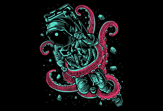 Astronaut Octopus T shirt Design buy t shirt design Astronaut Octopus T shirt design - Astronaut Octopus T shirt Design buy t shirt design