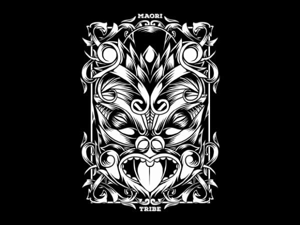 Maori Mask T-Shirt Design buy t shirt design Maori Mask T-Shirt Design buy t shirt design