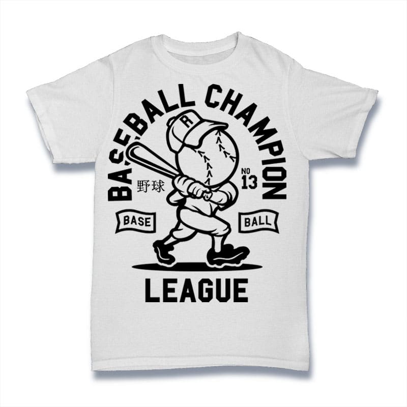 Download Baseball Champion t shirt template