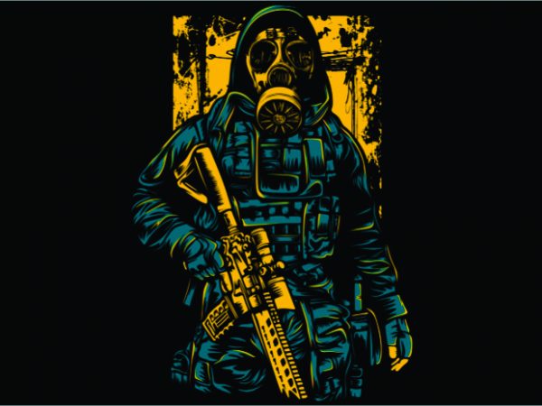 Gas Mask Soldier t shirt design template Gas Mask Soldier t shirt design template