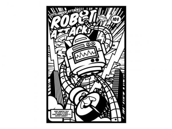 Robot Attack buy t shirt design Robot Attack buy t shirt design