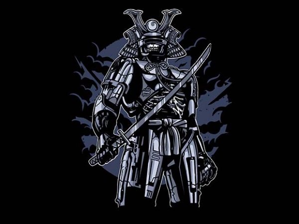Samurai Robot Skull t shirt design buy t shirt design Samurai Robot Skull t shirt design buy t shirt design