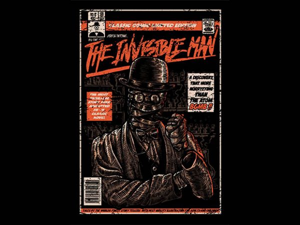 The Invisible Man t shirt design buy t shirt design The Invisible Man t shirt design buy t shirt design