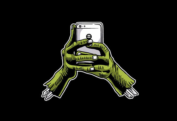 Zombie Phone t shirt design buy t shirt design Zombie Phone tshirt design - Zombie Phone t shirt design buy t shirt design