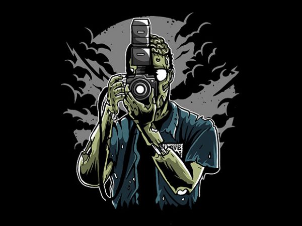 Zombie Photographer t shirt design buy t shirt design Zombie Photographer t shirt design buy t shirt design