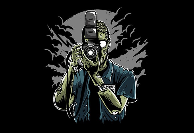 Zombie Photographer t shirt design buy t shirt design Zombie Photographer tshirt design - Zombie Photographer t shirt design buy t shirt design