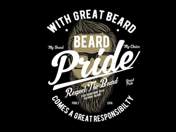 Beard Pride vector t shirt design buy t shirt design Beard Pride vector t shirt design buy t shirt design