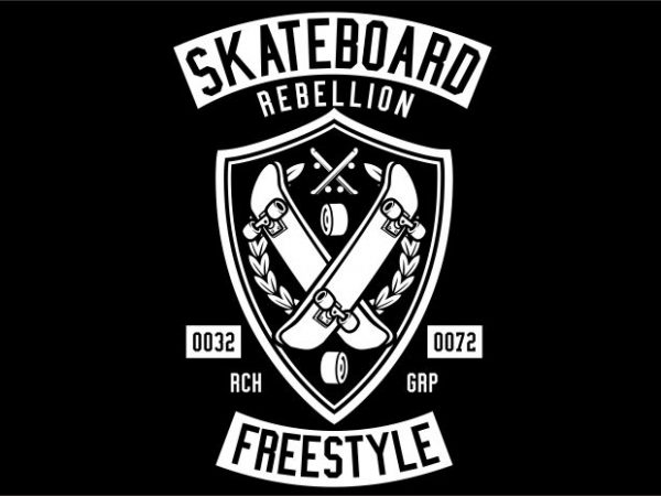 Skateboard Rebellion t shirt template vector Skateboard Rebellion t shirt template vector