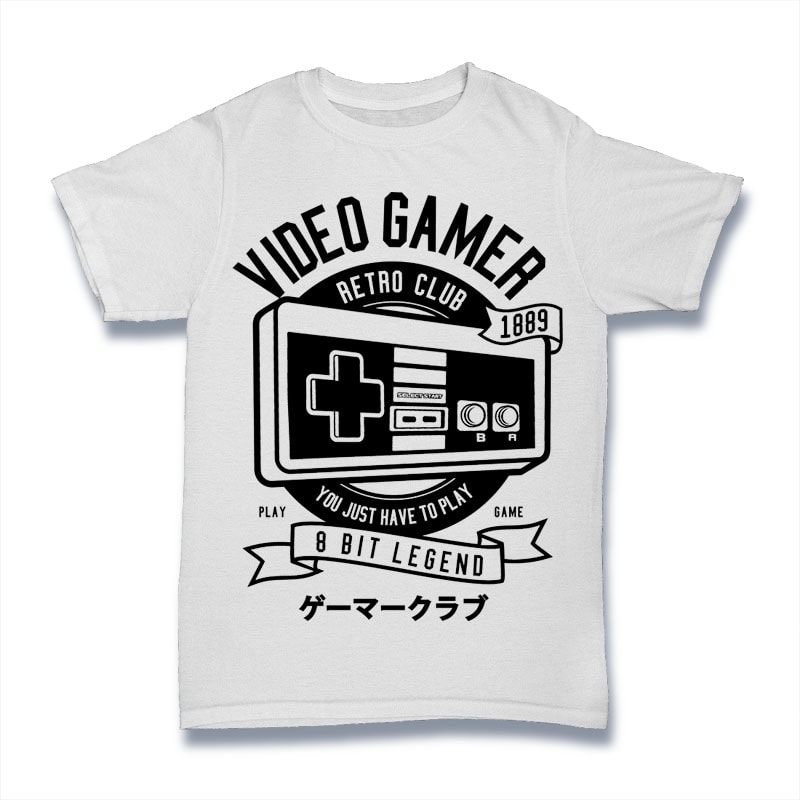 Download Video Gamer t shirt vector art