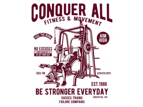Conquer All t shirt vector file Conquer All t shirt vector file