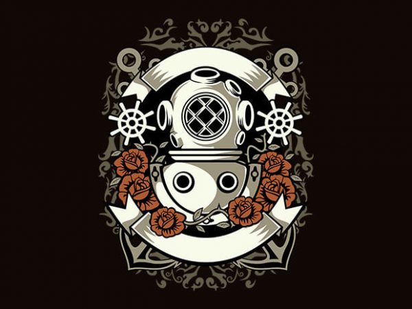 Diver t shirt design Diver t shirt design