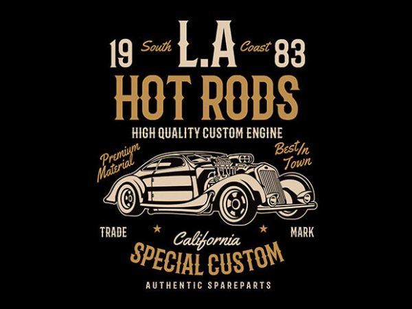 LA Hot Rods t shirt design LA Hot Rods t shirt design