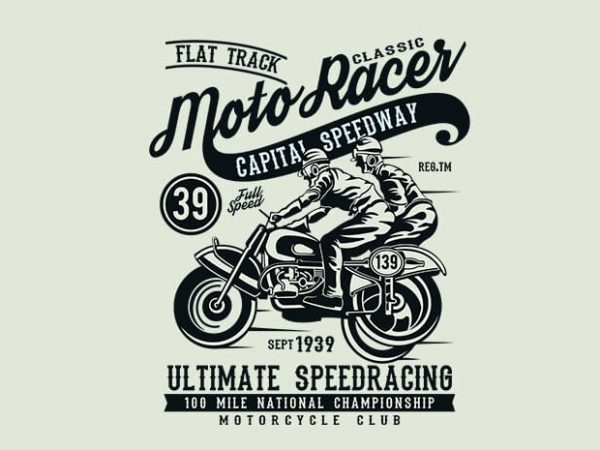 Moto Racer Classic t shirt design buy t shirt design Moto Racer Classic t shirt design buy t shirt design