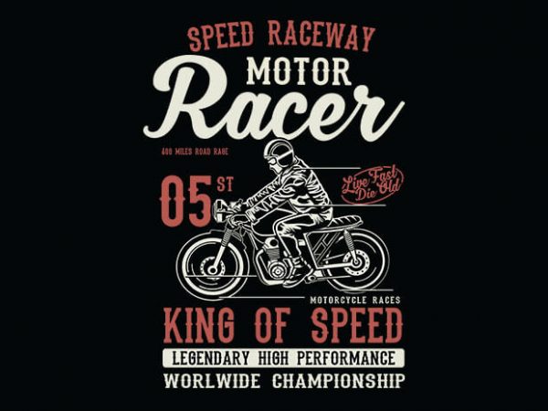 Motor Racer t shirt design Motor Racer t shirt design