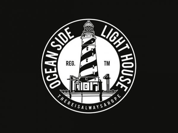 Ocean Side Light House t shirt design Ocean Side Light House t shirt design