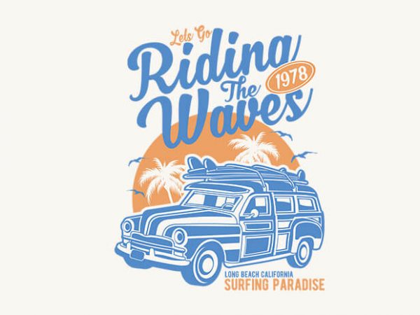Riding The Waves t-shirt design buy t shirt design Riding The Waves t-shirt design buy t shirt design