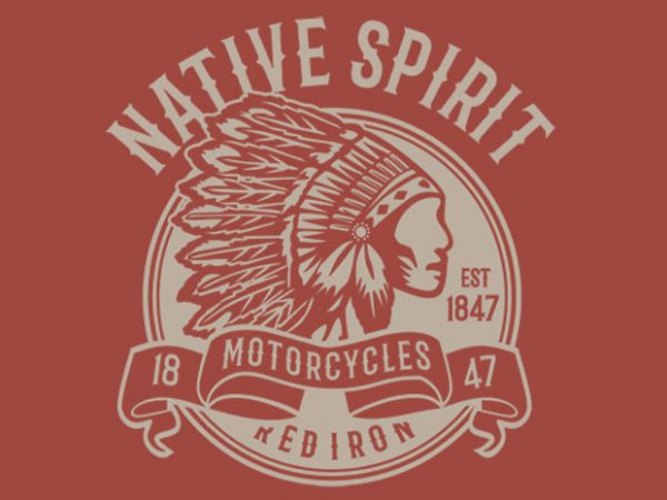 Native Spirit Vector T-shirt Design buy t shirt design Native Spirit Vector T-shirt Design buy t shirt design