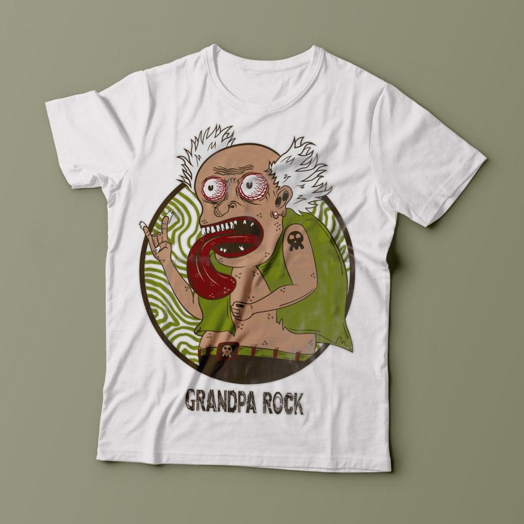 Granpa Punk Tshirt Design buy t shirt design Granpa Punk Tshirt Design buy t shirt design