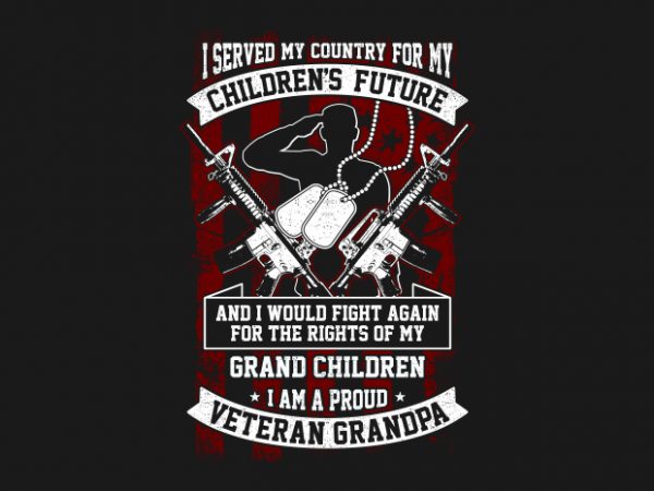 Download Veteran Grandpa t shirt vector art