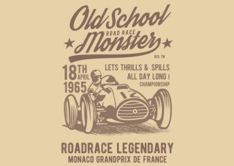 Old School Road Race Monster buy t shirt design Old School Road Race Monster buy t shirt design