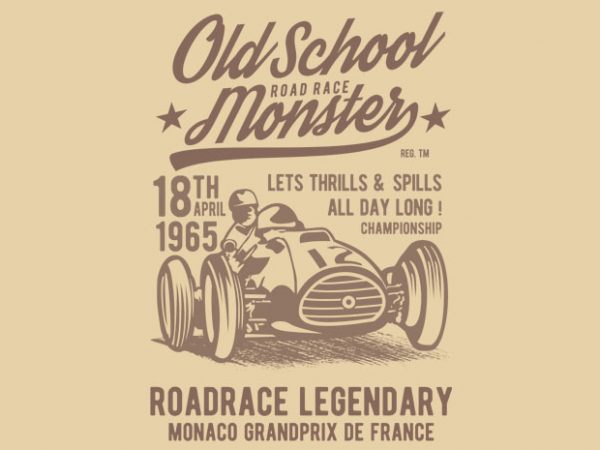 Old School Road Race Monster buy t shirt design Old School Road Race Monster buy t shirt design