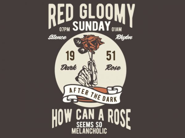 Red Gloomy Sunday t-shirt design Red Gloomy Sunday t-shirt design