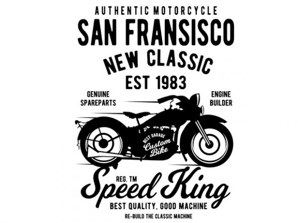 San Fransisco Motorcycle t shirt template vector San Fransisco Motorcycle t shirt template vector