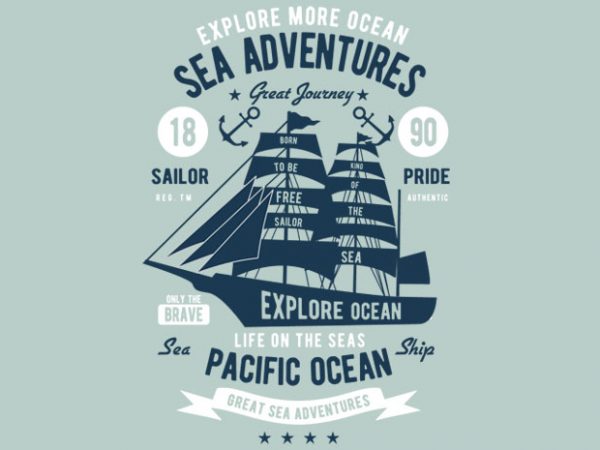 Sea Adventures t-shirt design buy t shirt design Sea Adventures t-shirt design buy t shirt design