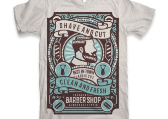 Shave and Cut Graphic tee design buy t shirt design Shave and Cut Graphic tee design buy t shirt design