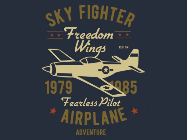 Sky Fighter Fearless Pilot t-shirt design buy t shirt design Sky Fighter Fearless Pilot t-shirt design buy t shirt design
