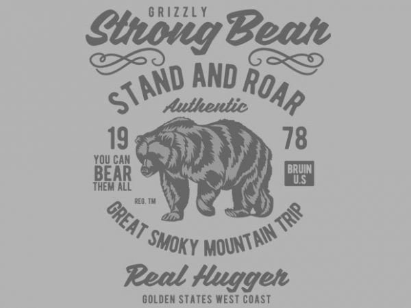 Strong Bear Vector T-shirt design buy t shirt design Strong Bear Vector T-shirt design buy t shirt design