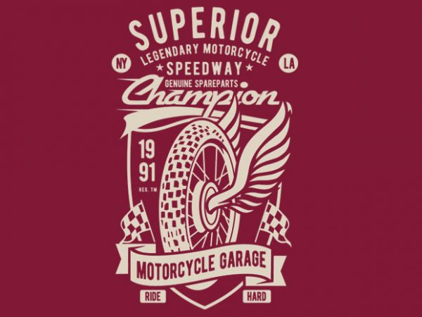 Superior Motorcycle Garage t shirt template vector Superior Motorcycle Garage t shirt template vector