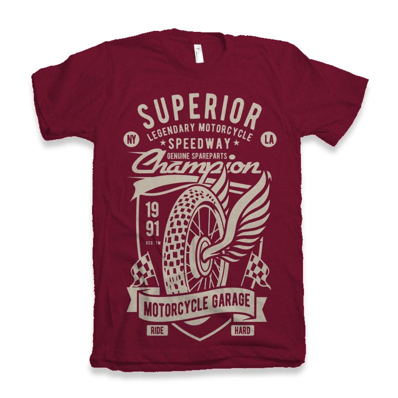 Download Superior Motorcycle Garage t shirt template vector