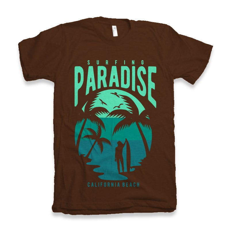 Download Surfing Paradise California Beach t shirt template vector