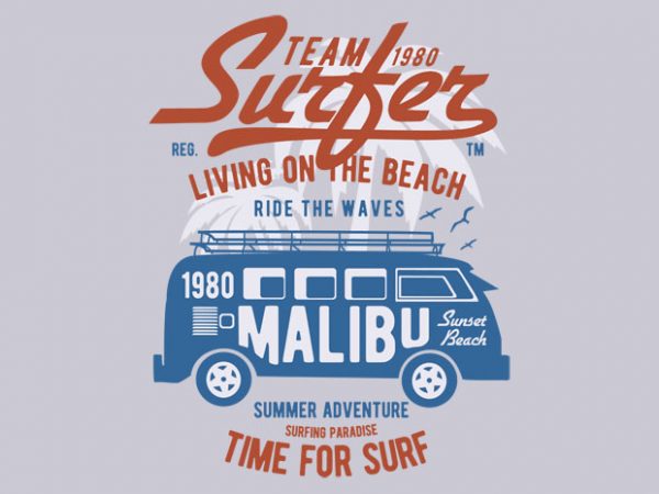 Team Surfer 1980 t-shirt design Team Surfer 1980 t-shirt design