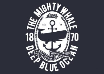 The Mighty Whale t-shirt design buy t shirt design The Mighty Whale t-shirt design buy t shirt design