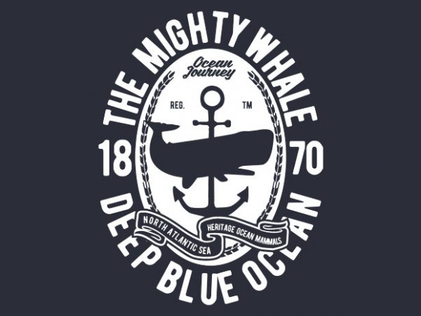 The Mighty Whale t-shirt design buy t shirt design The Mighty Whale t-shirt design buy t shirt design