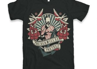 The Sea Will Set You Free T-shirt design buy t shirt design The Sea Will Set You Free T-shirt design buy t shirt design