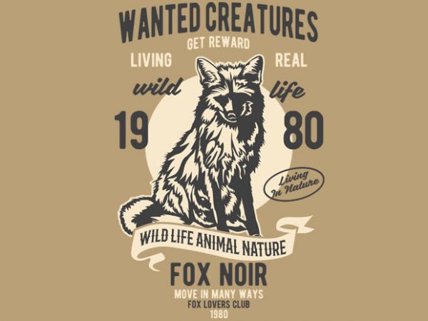 Wanted Creature t-shirt design buy t shirt design Wanted Creature t-shirt design buy t shirt design