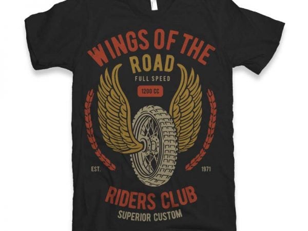 Wings Of The Road Vector t-shirt design buy t shirt design Wings Of The Road Vector t-shirt design buy t shirt design