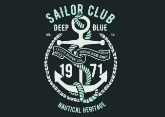 Sailor Club vector t-shirt design buy t shirt design Sailor Club vector t-shirt design buy t shirt design
