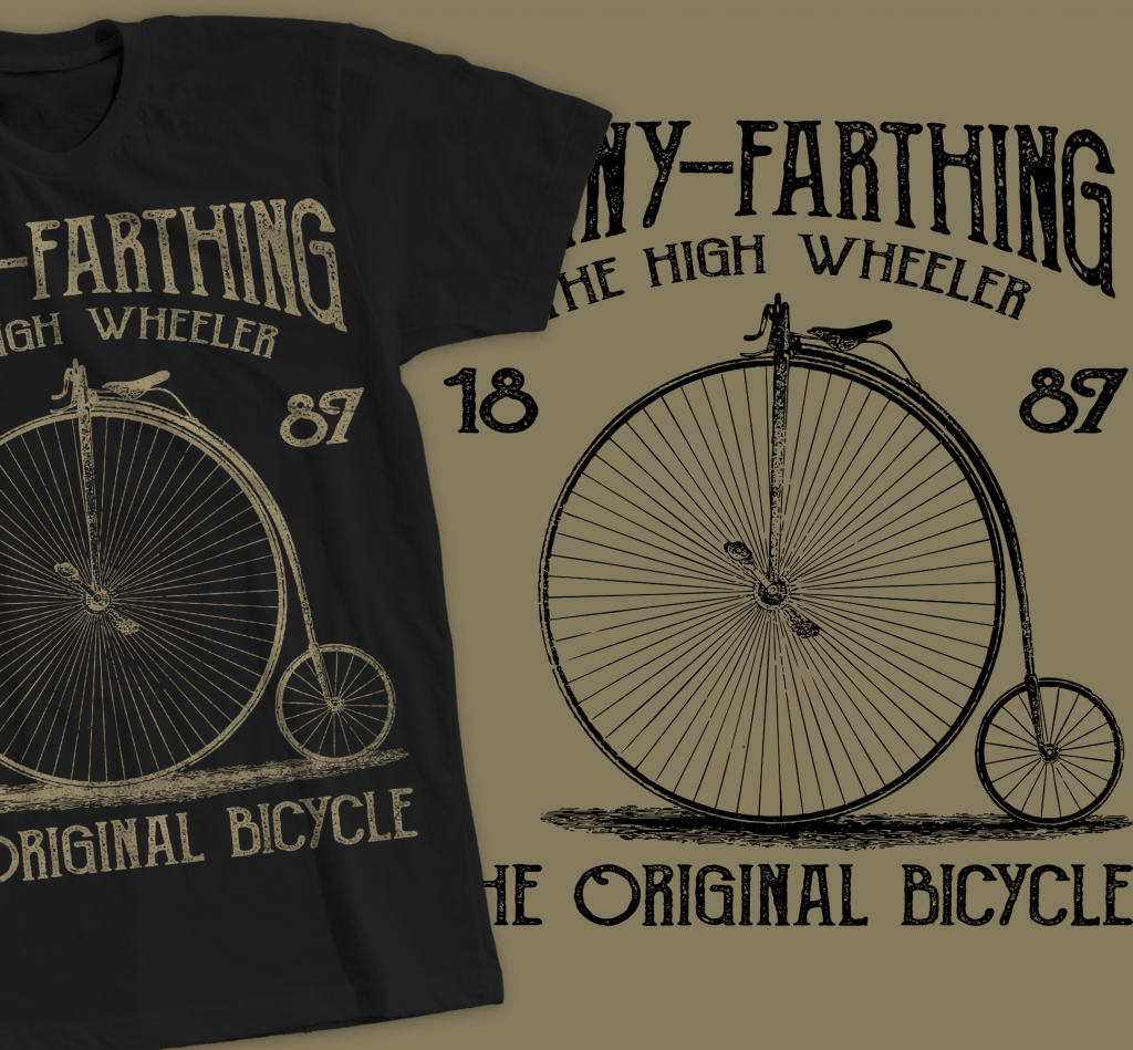 Penny-Farthing Vintage Bicycle Design buy t shirt design Penny-Farthing Vintage Bicycle Design buy t shirt design
