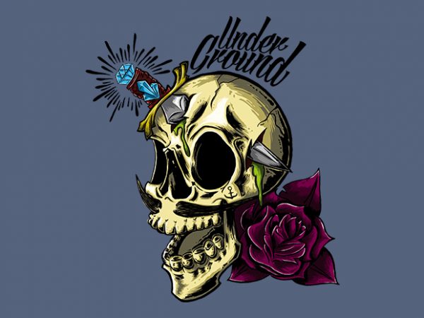 Skull Underground t shirt template vector Skull Underground t shirt template vector