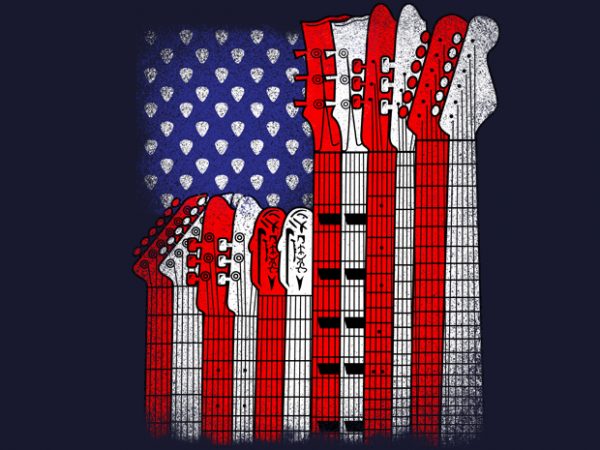 Flag Usa Guitars t shirt graphic design Flag Usa Guitars t shirt graphic design