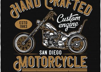 Hand crafted motorcycle buy t shirt design Hand crafted motorcycle buy t shirt design