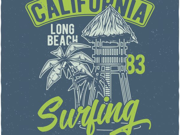 California surfing t shirt vector file California surfing t shirt vector file