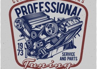Professional tuning garage. Vector t-shirt design buy t shirt design Professional tuning garage. Vector t-shirt design buy t shirt design