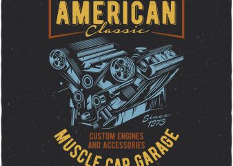 American muscle car garage buy t shirt design American muscle car garage buy t shirt design