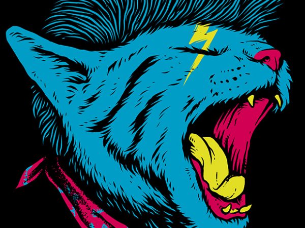 Cat Punk t shirt vector file Cat Punk t shirt vector file