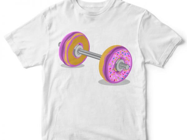 Donut Barbell t-shirt design Donut Barbell t-shirt design
